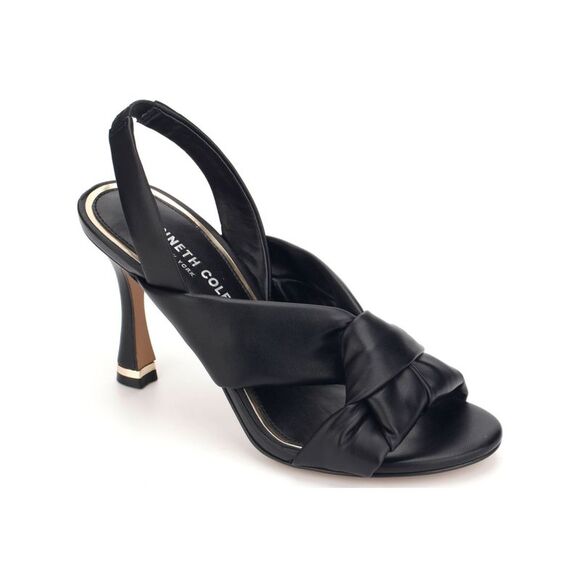 KENNETH COLE NEW YORK Womens Black Blanche Open Flare Slingback Sandal 7 M